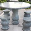 石桌石凳庭院花园户外天然大理石圆桌家用花岗岩石桌长方形石桌子