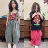 波拉韩国童装男女童纯棉短袖，t恤衫2024春夏儿童潮范圆领上衣