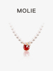莫莉原创设计国风高级感珍珠，项链女纯银橙心如意锁骨链短款礼物
