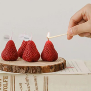 网红小草莓蛋糕装饰品创意草莓蜡烛摆件生日派对插件甜品台装扮