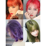 韩国头发抛光蜡染膏打蜡膏2023色染发剂紫色红绿蓝橙灰送褪色