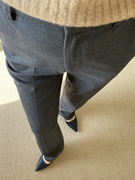 春季加长款深灰色西裤OL裤子高个子显瘦直筒女裤垂感高腰职业裤女