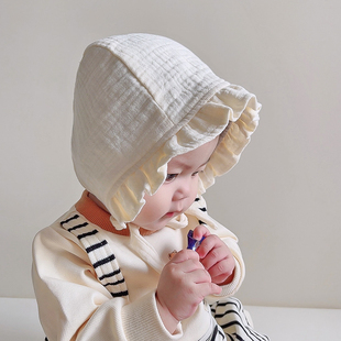 纯棉新生婴儿儿帽子秋冬款，0到3个月超萌女宝宝套头帽初生胎帽秋天