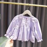 1-5岁女宝宝宽松衬衫上衣3女婴儿童秋装韩版女童小清新长袖娃娃衫