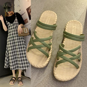 两穿凉鞋女时装低跟平底韩版家居日常罗马风塑料凉拖鞋两用夏