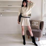 韩国女装 Partysu 2023冬款 Rose名媛风半身裙式休闲短裤