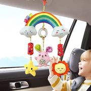 婴儿推车挂件玩具安抚摇铃宝宝，0到1岁车载悬挂式挂饰床铃彩色公仔