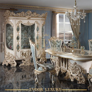 法式宫廷别墅餐桌椅组合欧式奢华实木雕花饭桌G台雍容华贵高端家