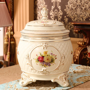 米缸米桶20斤10公斤装家用厨房收纳盒带盖密封米粉储物罐欧式陶瓷