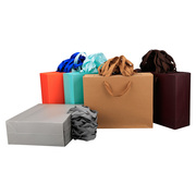 服装店手提袋纸袋定制购物女装包装衣服，鞋盒用高档咖啡色袋子
