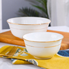 金边米饭碗骨瓷面碗家用陶瓷中式汤碗套装创意纯白色碗简约餐具