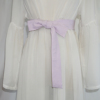 浅紫色温柔风夏季腰带青年长裙，高腰纯色棉麻腰带，多种宽度和长度