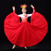 开场舞大摆裙儿童演出服女灯火，里的中国舞蹈合唱服装万疆古典现代