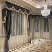 真丝绒欧式窗帘客厅，奢华大气别墅宫廷美式卧室，绒布法式棉绒丝绒