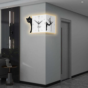 时尚个性创意转角钟表客厅简约背景装饰挂钟diy双面时钟挂墙家用