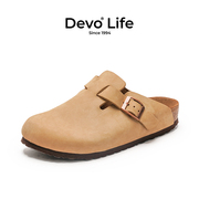 Devo Life软木拖鞋包头半包半拖透气复古休闲套脚潮女鞋3624
