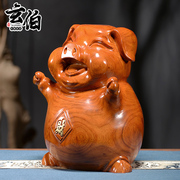 花梨木雕猪摆件实木雕刻十二生肖福猪动物客厅家居创意装饰工艺品