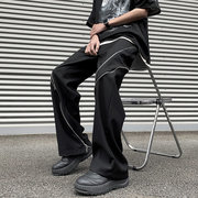 小众解构拉链微喇叭西裤男垂感设计直筒高级感长裤CK130-P78