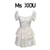 msxidu泡泡袖连衣裙仙女夏气质感高级感收腰，a字公主蓬蓬裙小个子