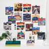 送贴纸 9张方形ins油画人物风景系列装饰小卡片现代墙面装饰墙贴