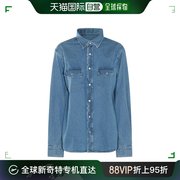 香港直邮潮奢 Tom Ford 汤姆 福特 男士 蓝色棉质牛仔布衬衫 HDS0