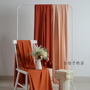 纯色简约风格一米五宽幅挂布婚礼装饰橘色拍照拍摄摄影背景布桌布