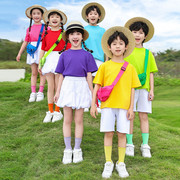 2024夏季糖果色套装儿童，多巴胺彩虹色毕业照班服演出服幼儿园园服