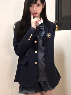 秋冬季花千猪jk日系休闲小西服甜美学院风小个子jk制服西装外套女