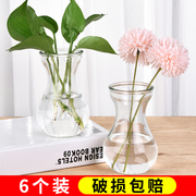 创意简约玻璃花瓶透明水培，绿萝植物花瓶，花盆风信子插花瓶客厅摆件