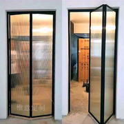 北京客厅阳台铝镁合金极窄边框钢化玻璃推拉隔断厨房卫生间折叠门