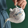 金岚玉唐山骨瓷茶壶咖啡杯，壶一人一杯一壶子母壶，单人水杯壶花茶具