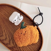 创意南瓜耳机包挂件(包挂件，)华为4e苹果airpods保护套毛绒抽绳挂饰