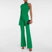 绿色连体裤子2023长款个性时尚修身年会派对女气质晚礼服高端