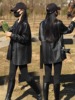 2023秋休闲皮衣外套，女士韩版机车服宽松时尚黑色，小西装pu夹克