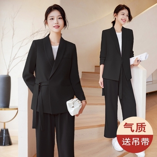黑色西装套装女设计感小众OL风职场精英秋冬宽松版型长袖西服外套
