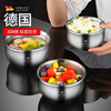 德国 食品级304不锈钢碗家用双层防烫儿童防摔碗盛汤专用隔热饭碗