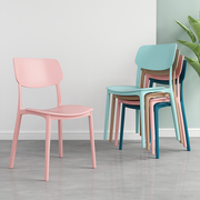 加厚塑料家用靠背可叠放椅子北欧现代时尚简约成人餐椅创意书桌椅