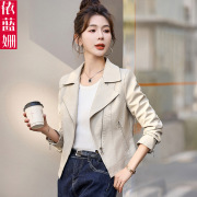 小皮衣外套女春秋2025新款小个子短款港风休闲百搭PU机车夹克上衣