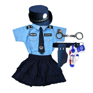 六一儿童警察交警制服玩具，男女童职业扮演童装，黑猫警长演出服时尚