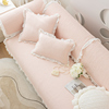 公主风粉色纯棉沙发垫四季通用防滑坐垫子简约全包万能套罩巾盖布