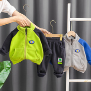 男童秋冬季套装洋气1一3岁宝宝加绒冬装衣服韩版婴儿童装两件套潮