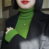 绿色毛衣女(毛衣女)2023年打底衫高领羊绒，网红秋冬针织高级感欧货