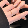 白贝母(白贝母)素圈戒指女小众设计锆石，对戒钛钢，戒指女时尚个性尾戒食指环