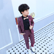 儿童西装套装男童花童礼服韩版小孩，西服两件套钢琴演出服外套帅气