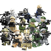中国积木军事人仔5特种兵6警察，人偶7拼装益智8岁男孩特警玩具礼物
