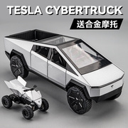 特斯拉皮卡车模型，仿真合金越野车赛博汽车模型摆件，男孩玩具小汽车