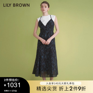 lilybrown春夏款温柔精致碎花刺绣无袖连衣裙lwfo232060