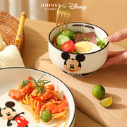 迪士尼卡通餐具陶瓷米奇碗单个米，饭碗菜盘子家用可爱碗盘碟套装