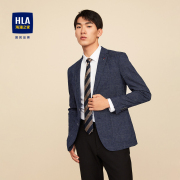 HLA/海澜之家时尚简约花纹休闲西服绅士有型微弹平驳领质感外套男