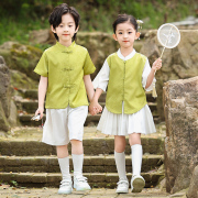 小学生班服英伦风校服夏装短袖套装，幼儿园园服夏天儿童合影毕业照